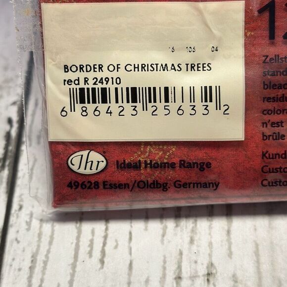 Vintage Ideal Home Range IHR Christmas Tree Round Napkins 12 Count NEW set of 4 - Picture 6 of 8